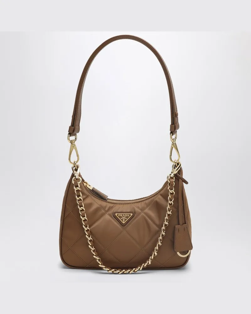 Prada Mini-Tasche Re-Edition 1995 Chaîne brandy Farbe Braun