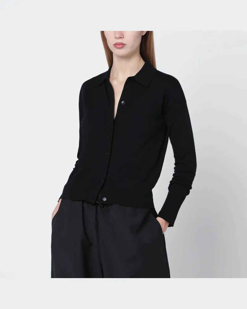 Max Mara Schwarzer Wollmix-Cardigan Black