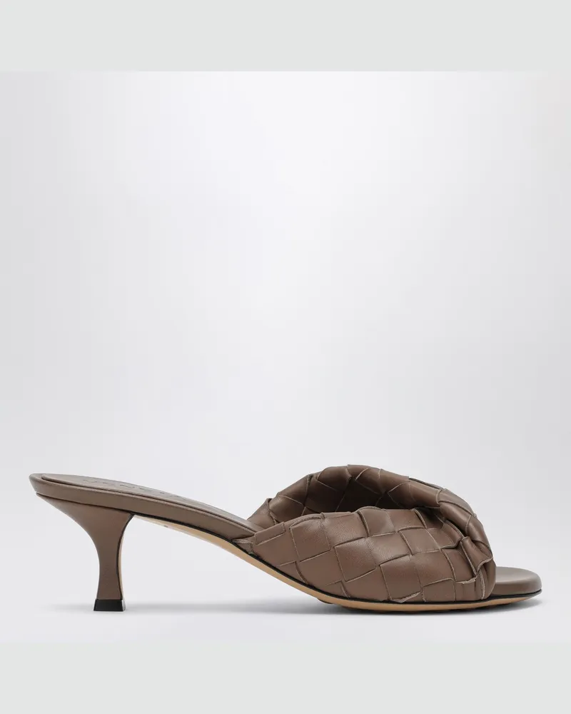 Bottega Veneta Braune Sandale Mule Blink mit Flechtmuster 