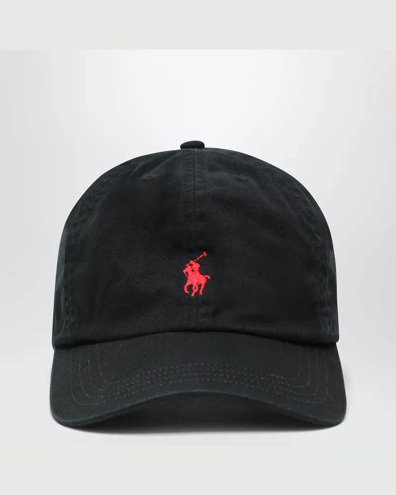 Ralph Lauren Baseballkappe aus schwarzer Baumwolle Black