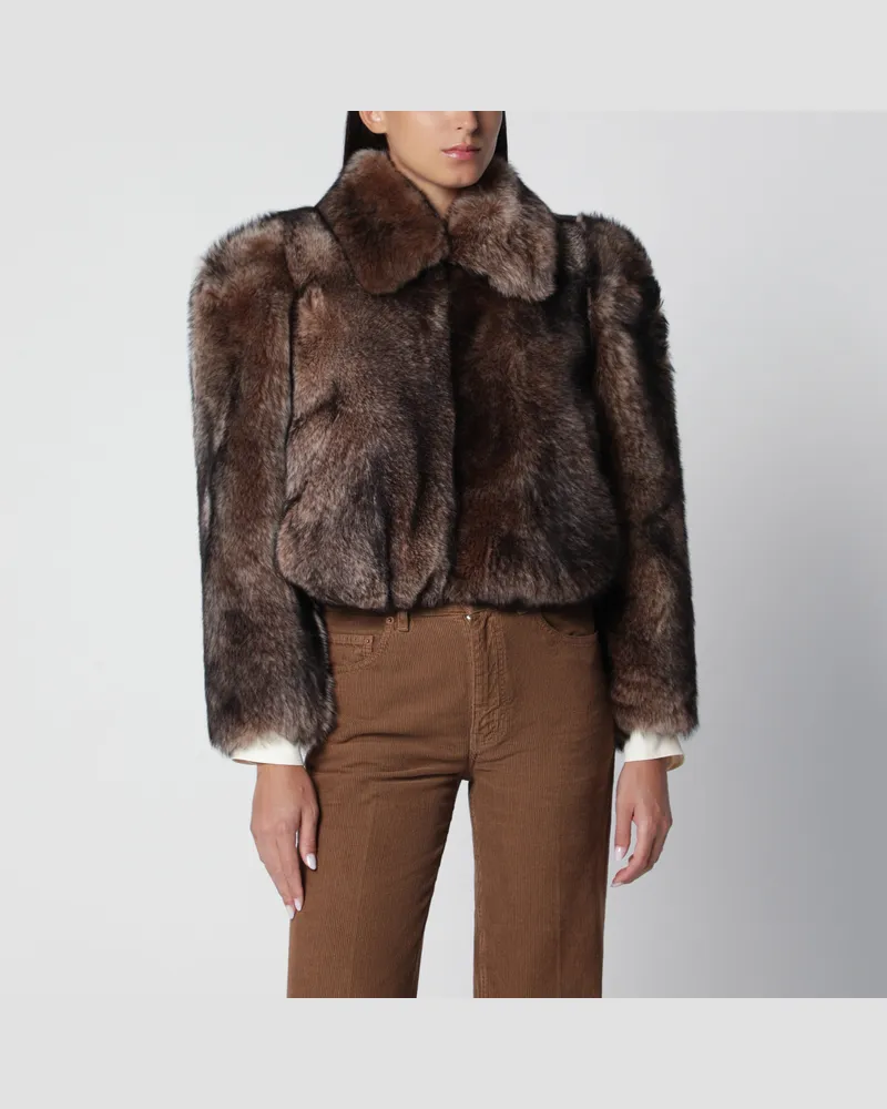 Chloé Kurze braune Jacke aus Shearling Brown