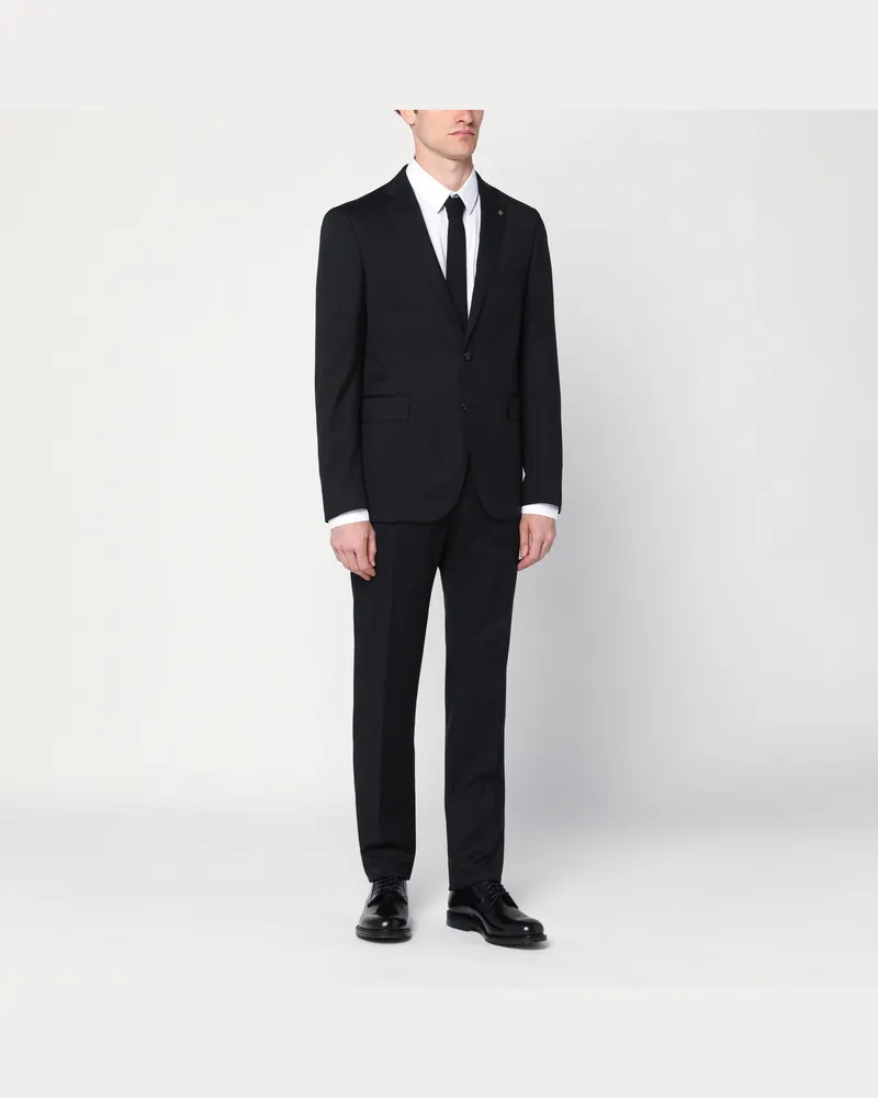 Tagliatore Schwarzer einreihiger Anzug aus Wolle 