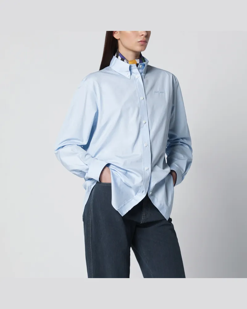 Miu Miu Hellblaues Popeline-Hemd Light