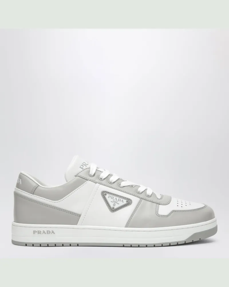 Prada Downtown Sneakers aus weißem/crystal Leder White