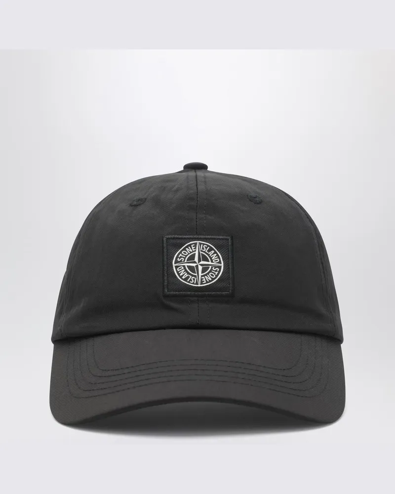 Stone Island Baseballcap aus Nylon mit Logo Schwarz