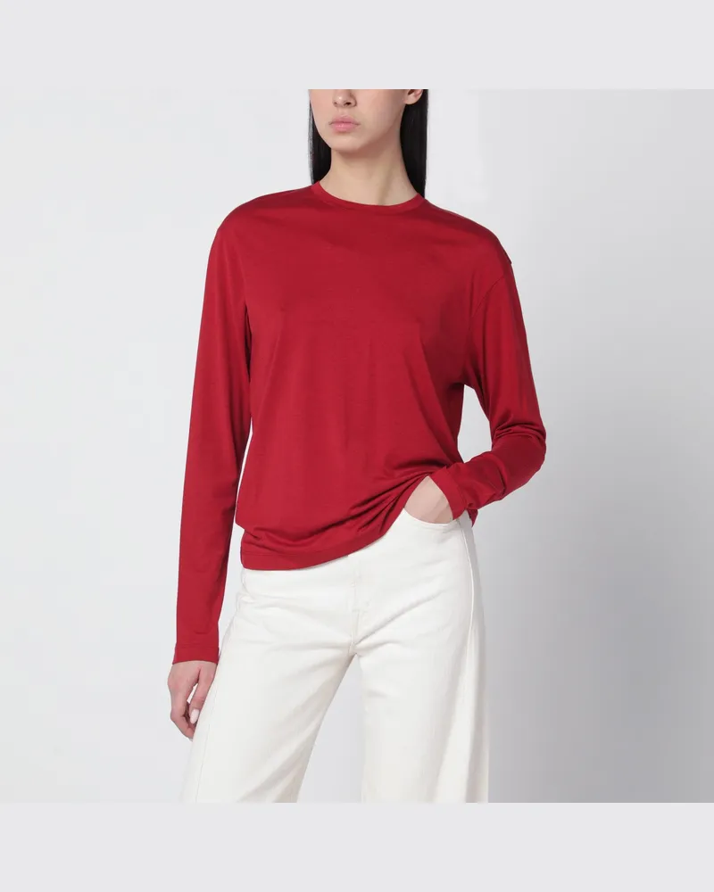 Totême Roter Viskosejersey-Pullover Red