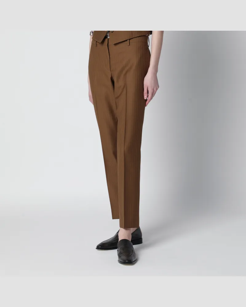 Burberry Braune Hose aus Wolle und Mohair Brown