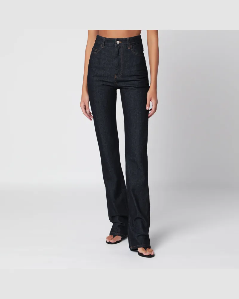 Balenciaga Indigoblaue High-Waist-Jeans Blue