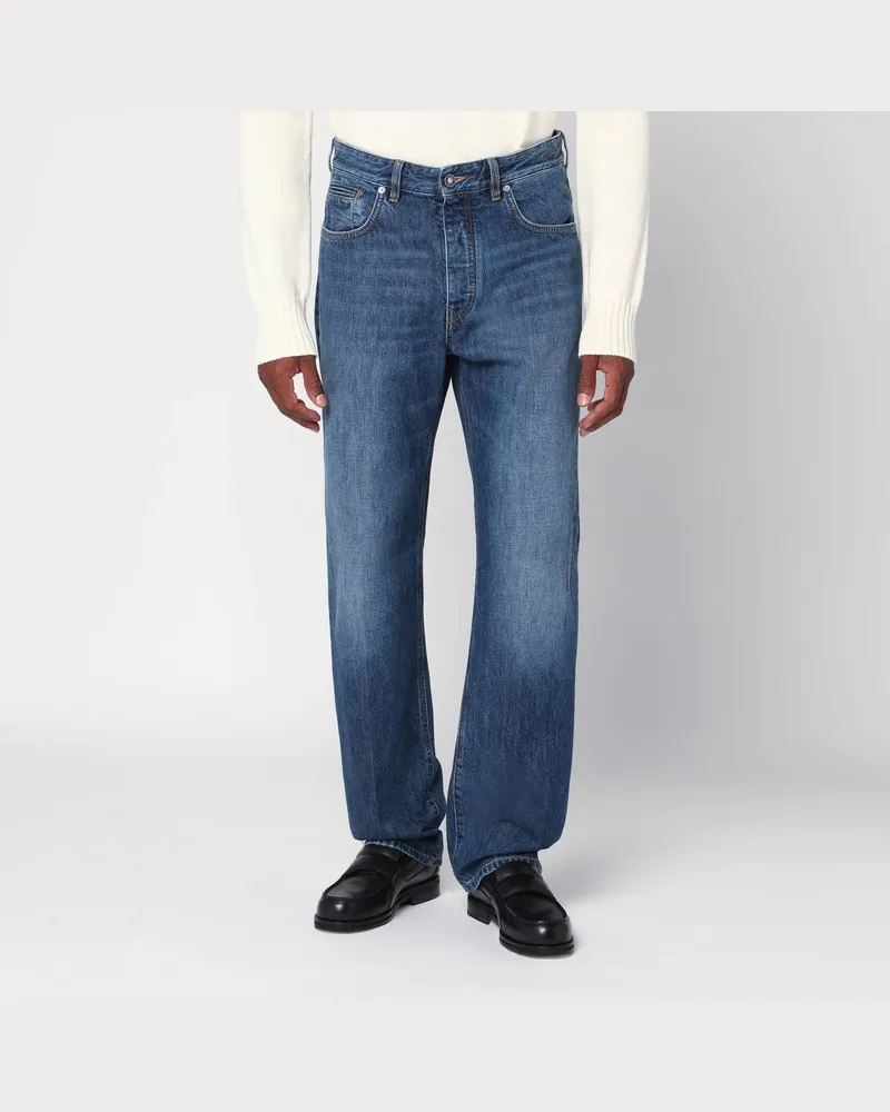 Givenchy Gerade Jeans dunkelblau mit Washed-Effekt Blau