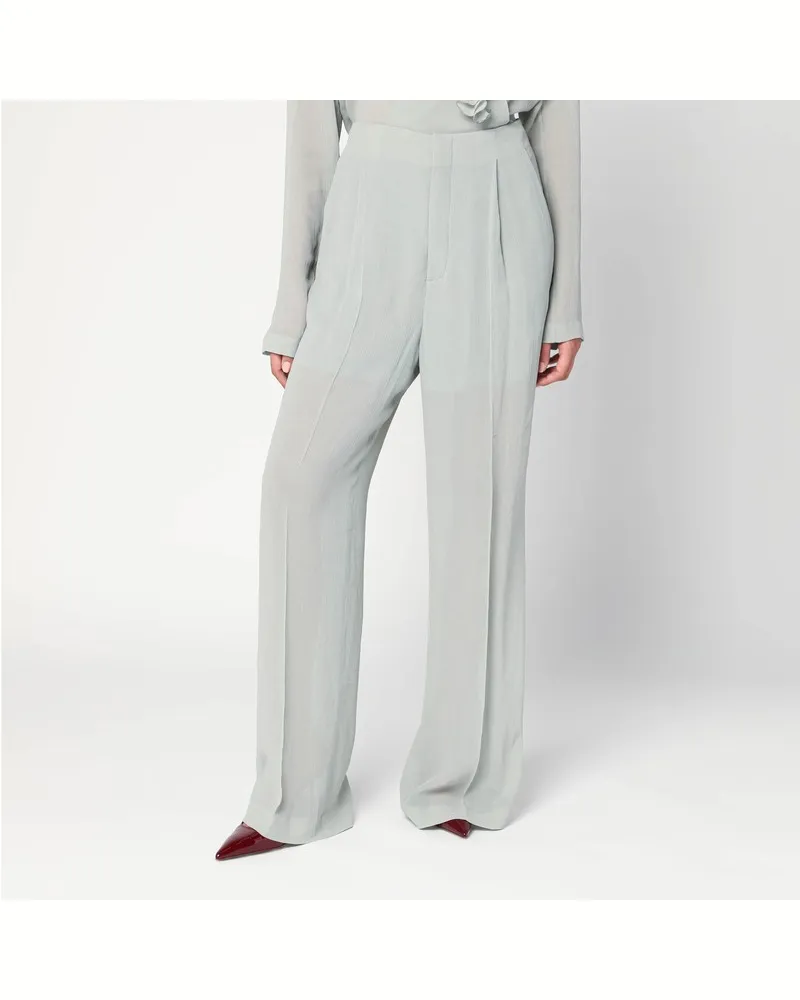 Alberta Ferretti Palazzo-Hosen in Eisfarbe Crêpe Grau