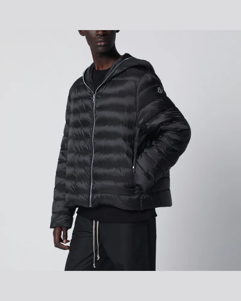 Moncler Schwarze gesteppte Daunenjacke mit Reißverschluss 