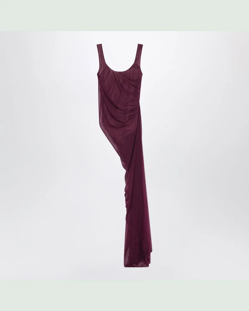 ATTICO Plum draped long dress Purple