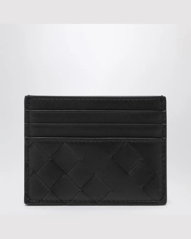 Bottega Veneta Schwarzer Karteninhaber in Intrecciato 