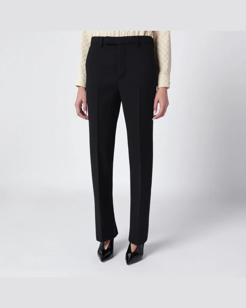 Gucci Schwarze Skinny-Wollhose Schwarz