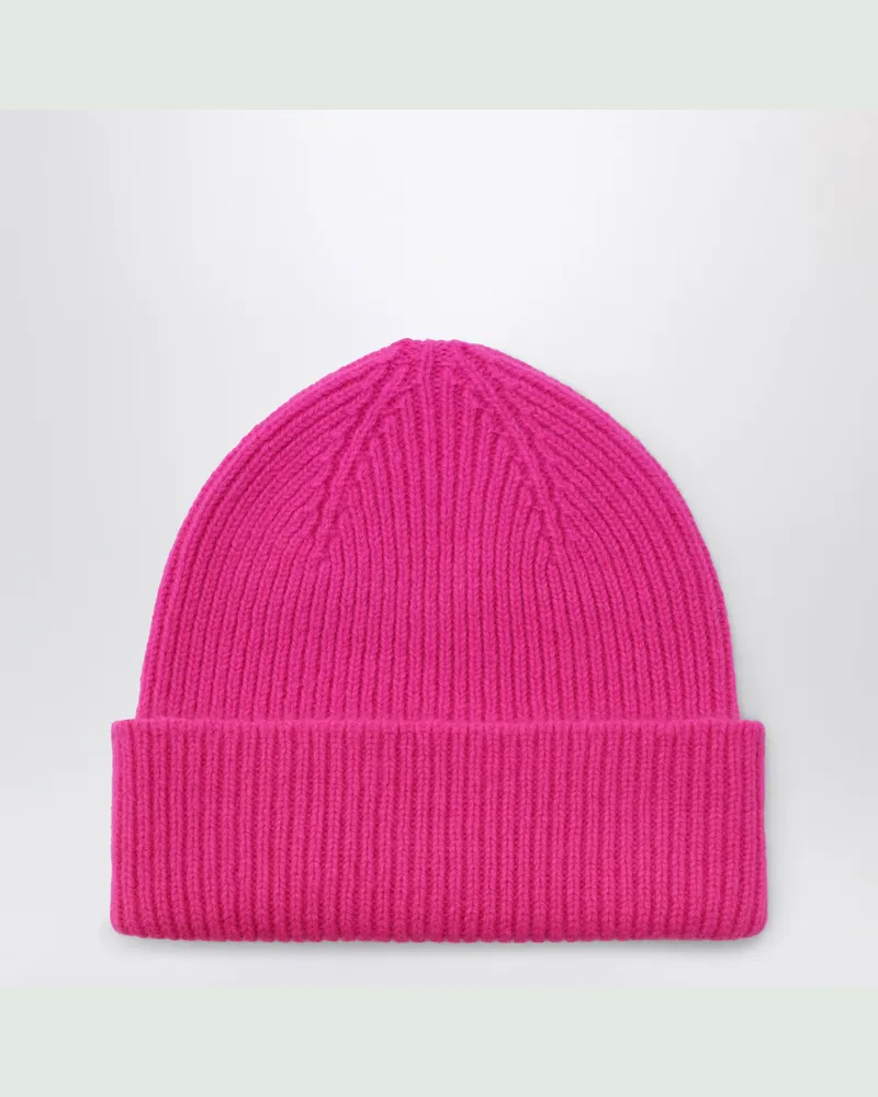 Le Bonnet Beanie aus Wolle und Caregora in Poppy Pink Pink