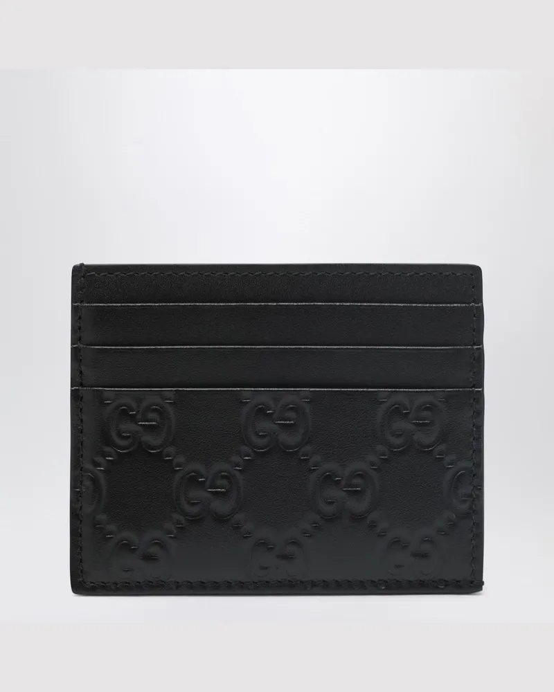 Gucci Schwarzes GG-Emblem-Kartenetui 