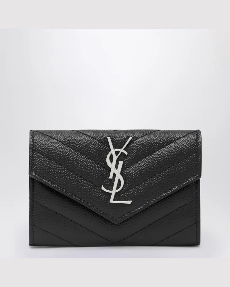 Saint Laurent Geldbörse Cassandre Envelope klein schwarz Schwarz