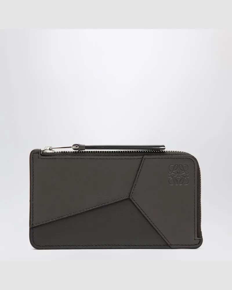 Loewe Puzzle Münzetui mit Kartenfach aus dunkelgrauem Leder Grey