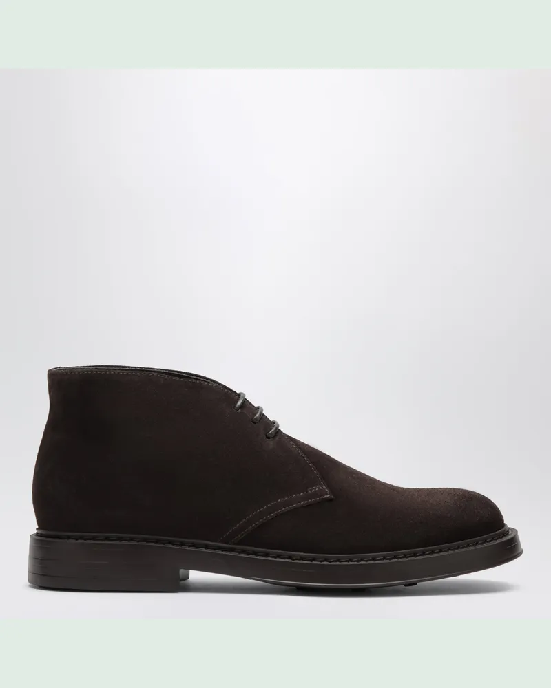 Doucal´s Stiefeletten aus Veloursleder in Dunkelbraun Brown