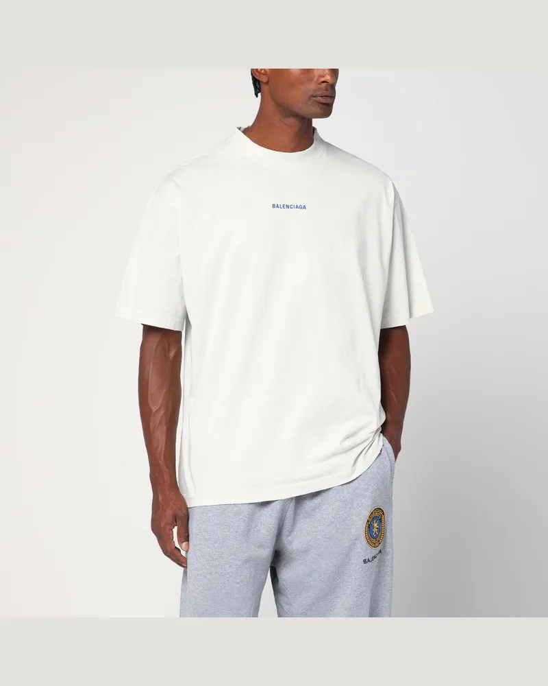 Balenciaga Weißes New  Back Medium Fit T-Shirt Weiß