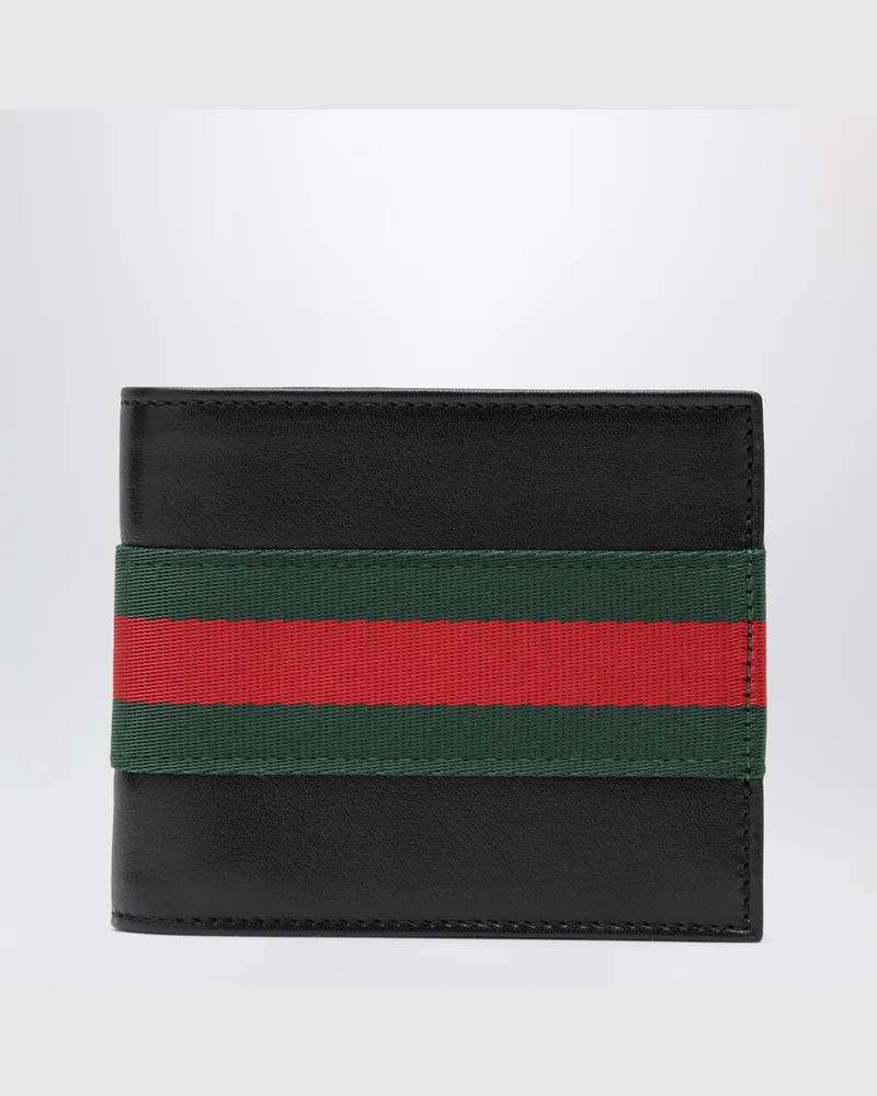 Gucci Web Trademark Bi-Fold Geldbörse schwarz Black