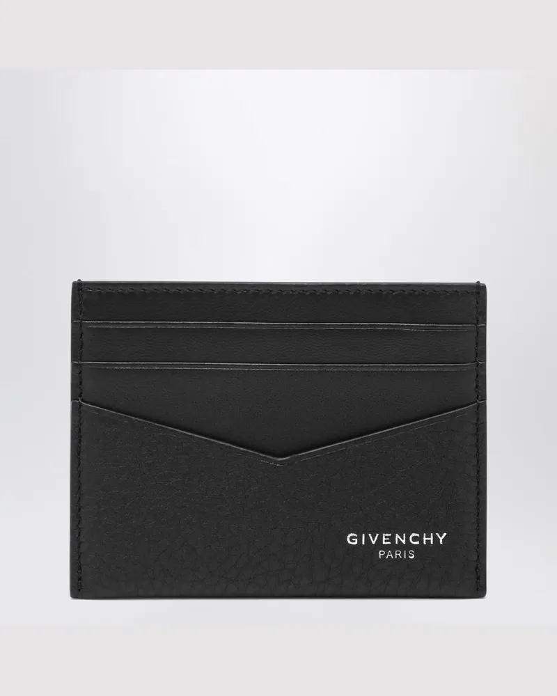 Givenchy Kartenetui aus schwarzem Glattleder 