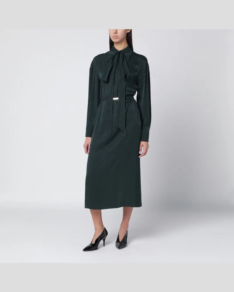 Gucci Grünes GG Jacquard-Seidenkleid mit Wickeldesign Green