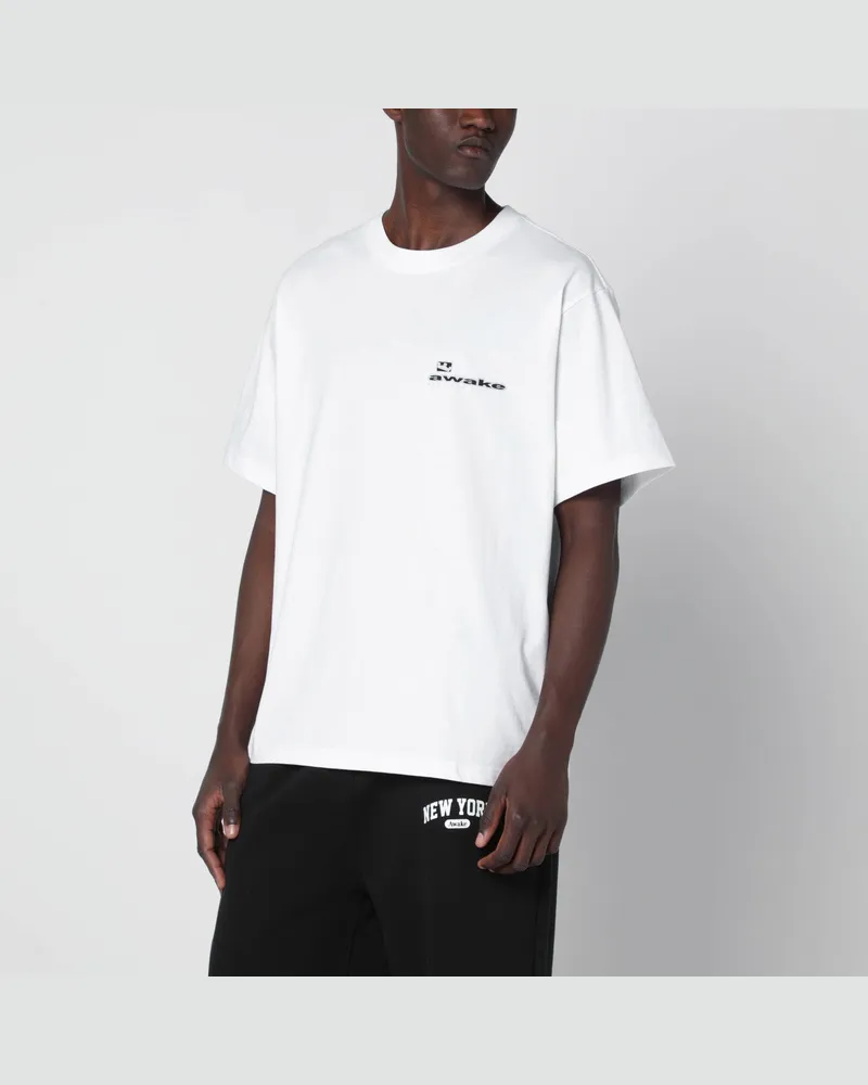 AWAKE NY Weißes T-Shirt aus Baumwolle mit Logo White