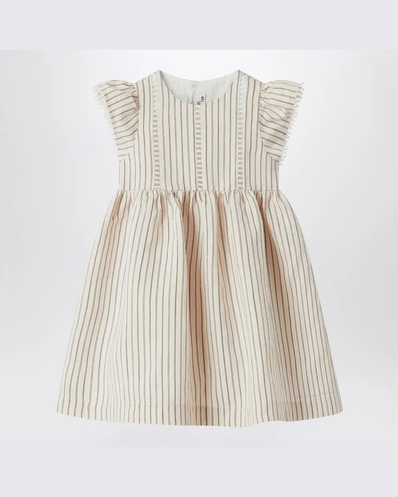 Il Gufo Kleid mit Rüschen und feinen Streifen Rosa