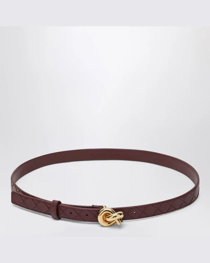 Bottega Veneta Knot Gürtel in Barolo Intrecciato Rot