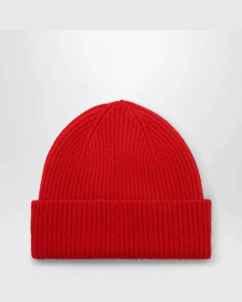 Le Bonnet Beanie aus Wolle und Caregora in Crimson Red