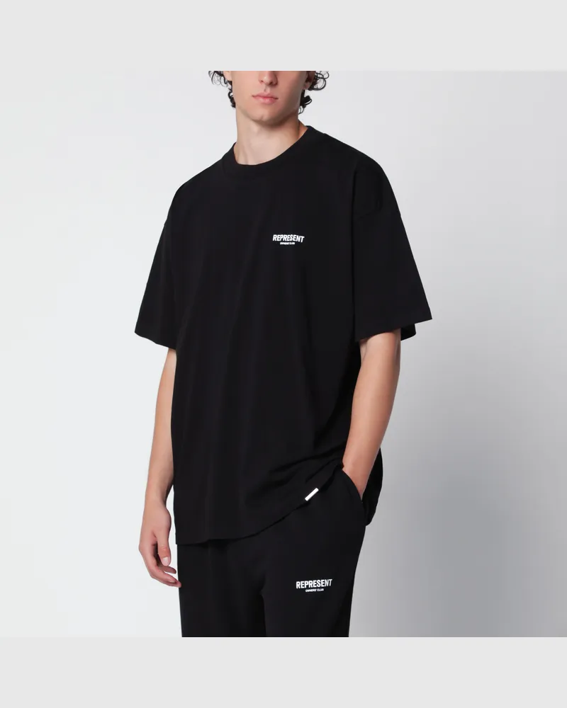 REPRESENT Schwarzes Baumwoll-T-Shirt mit Logo Black