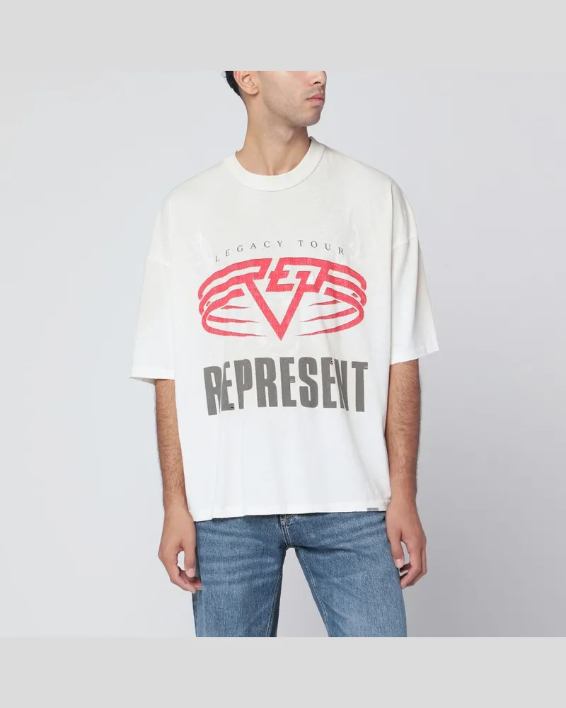 REPRESENT Wendbares Living Legacy Tour T-Shirt in Ecru Weiß