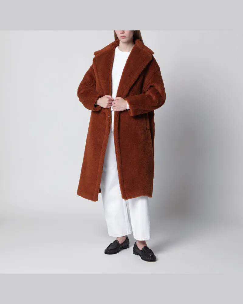 Max Mara Teddy Bear Icon Mantel in Braun aus Alpaka und Wolle White