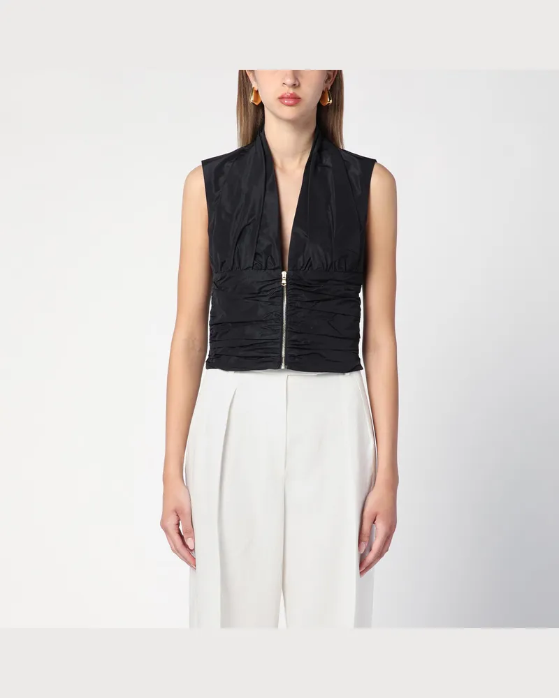 Patou Schwarze Weste mit Reißverschluss Black