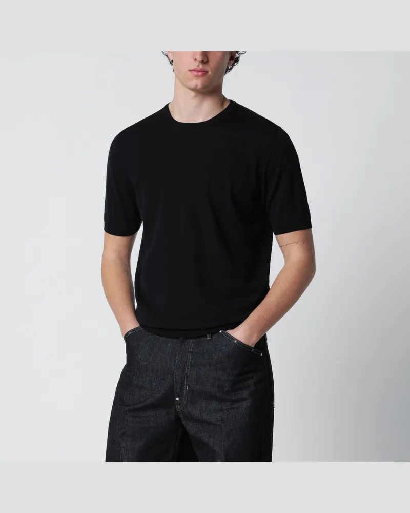 Roberto Collina Schwarzer Baumwollpullover Black