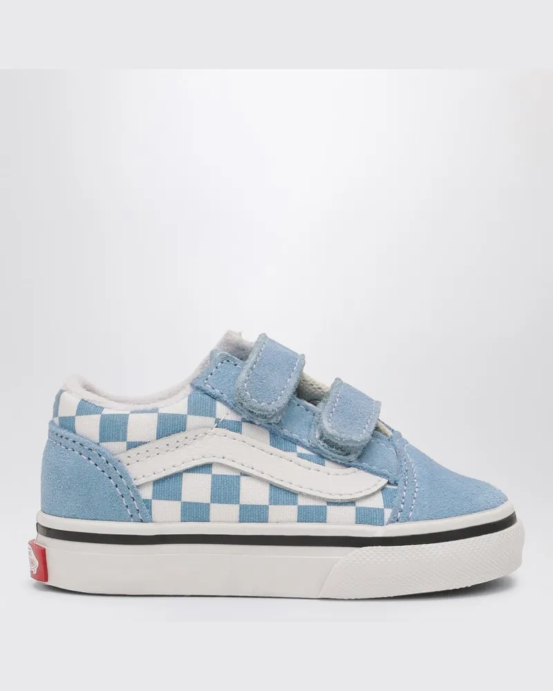 Vans Sneaker Old Skool weiß/blau mit Check-Muster Hellblau