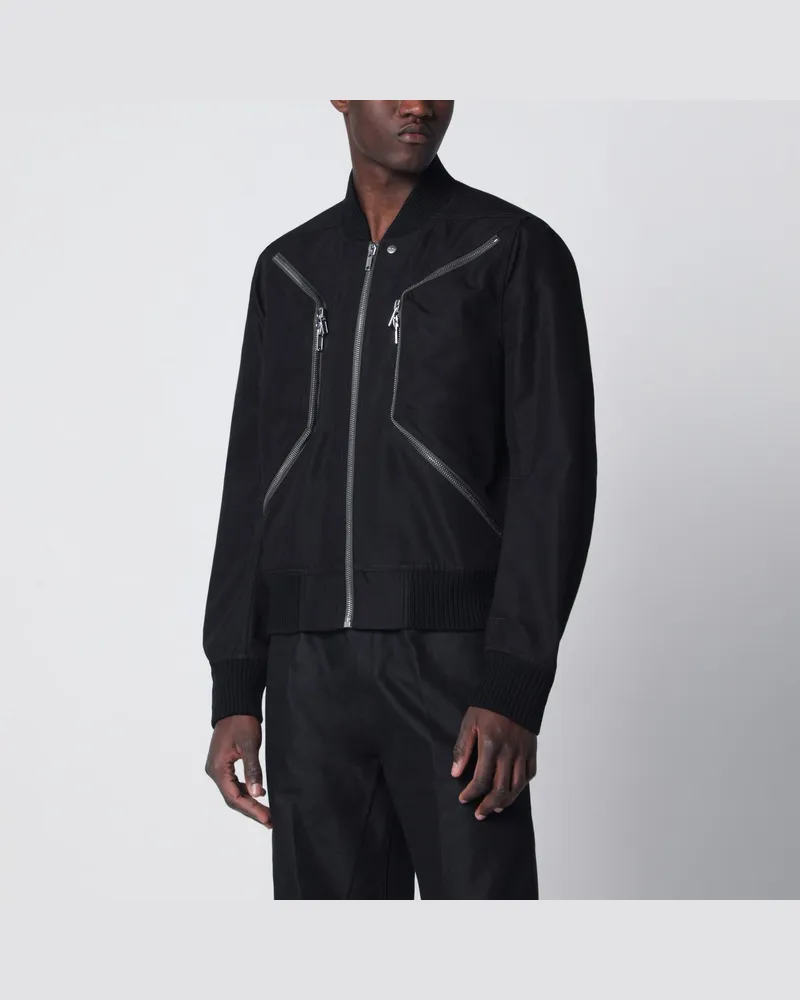 Rick Owens Schwarze Jacke mit Reißverschluss aus Baumwollmischung Black