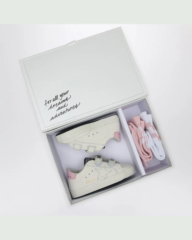Golden Goose Set Sneakers Baby School weiß/rosa mit Socken White