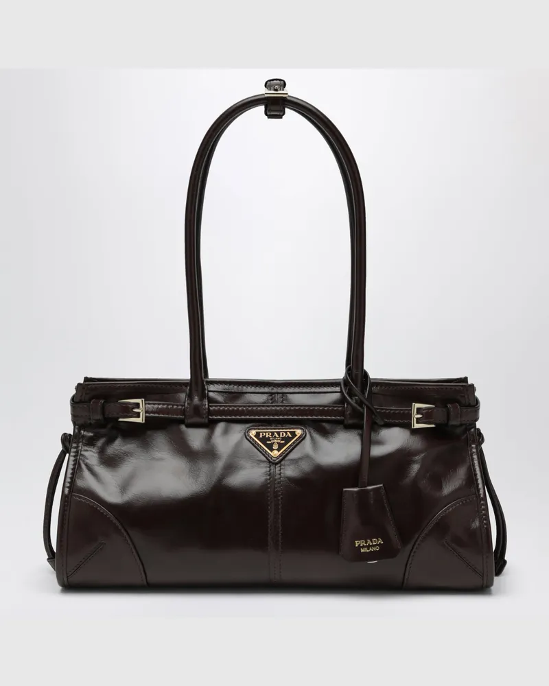Prada Bonnie Medium Handtasche aus dunkelbraunem Kalbsleder Brown