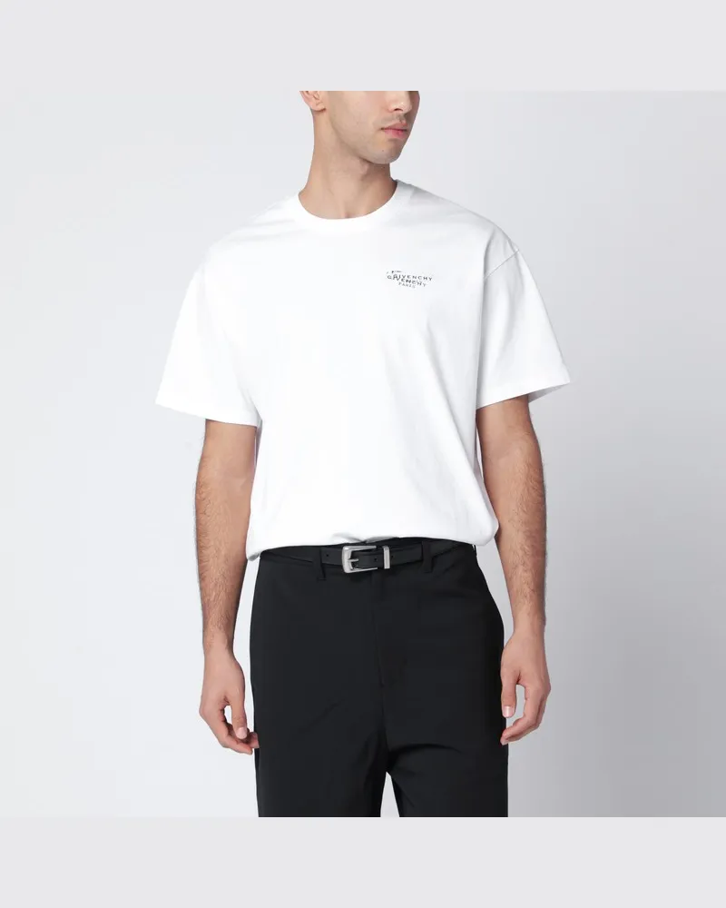 Givenchy Weißes Baumwoll-T-Shirt mit Logoprint Weiß