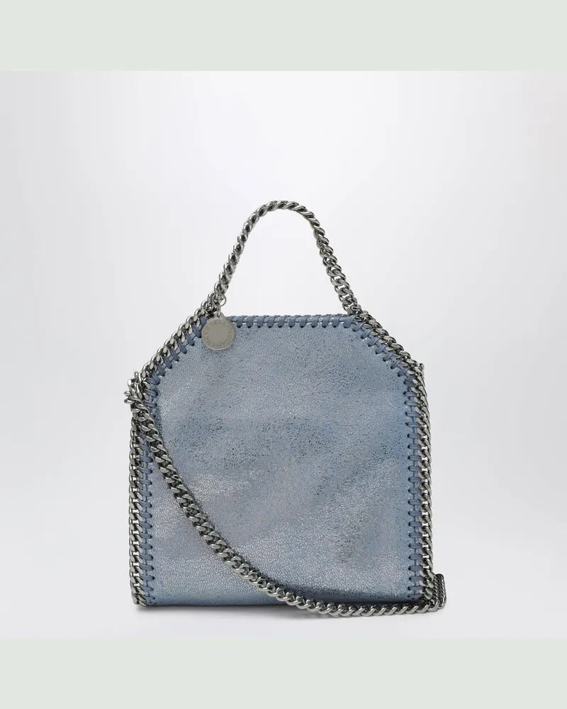 Stella McCartney Micro Falabella Tote Bag in Metallic-Denim Blue