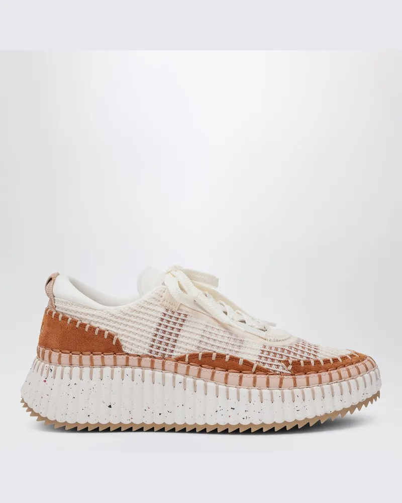 Chloé Natural Nama Trainer aus recyceltem Nylon Braun