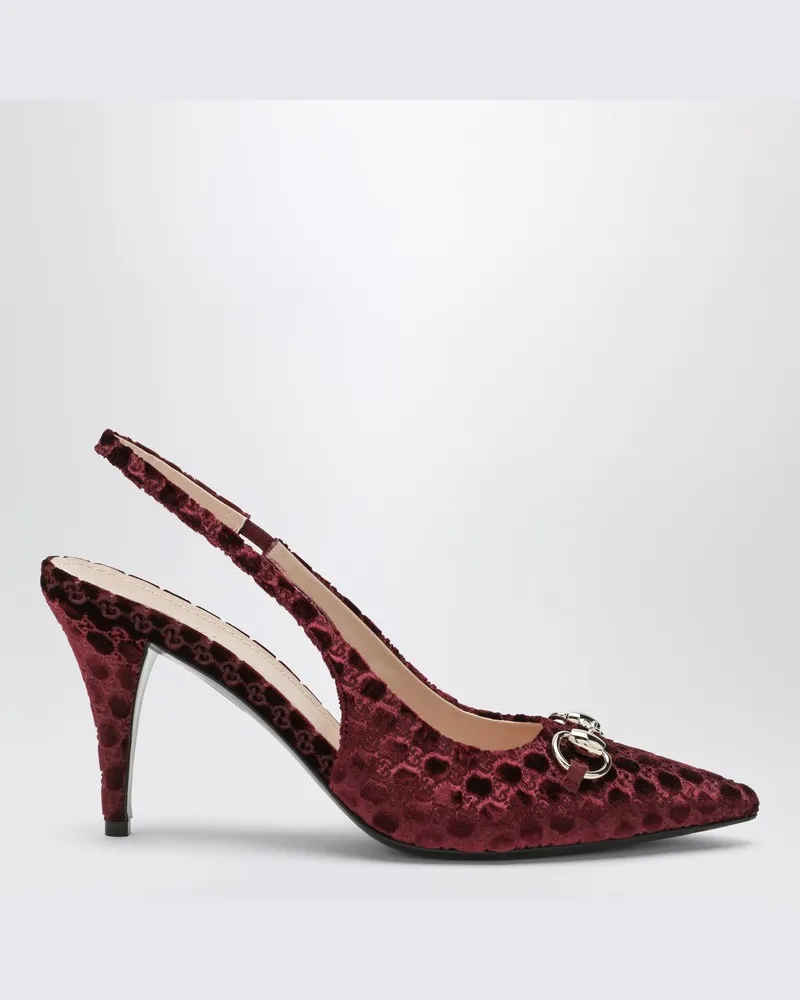 Gucci Bordeaux Samt GG Dekolleté mit Klammer Violett