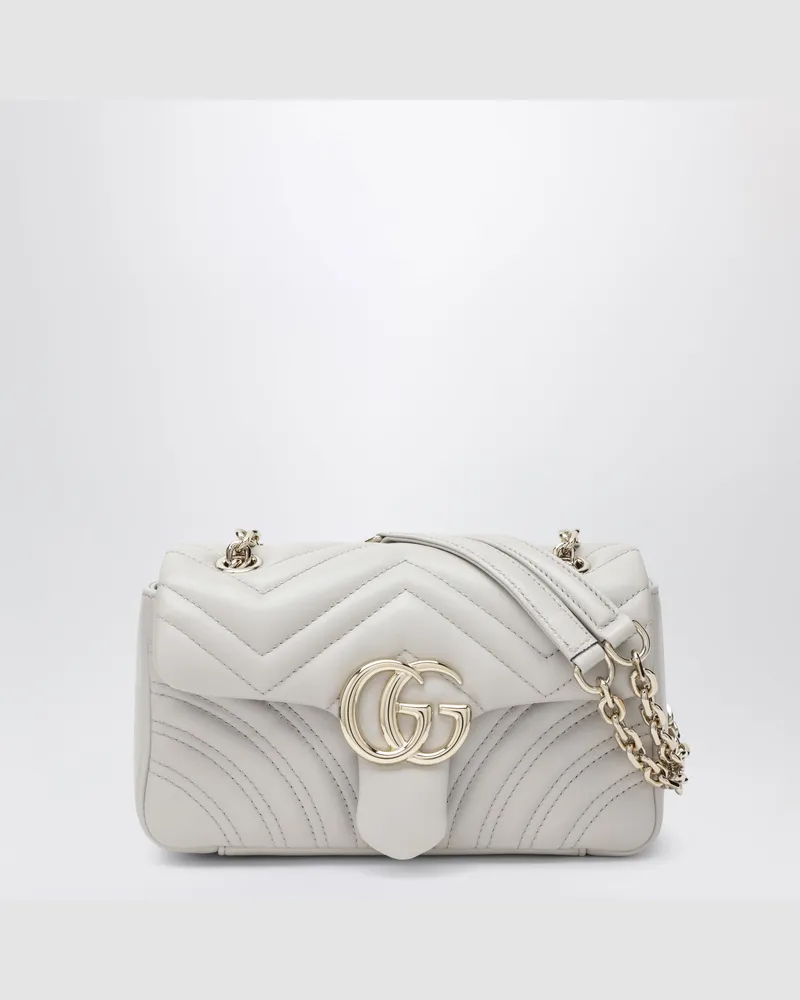 Gucci Kleine weiße GG Marmont Schultertasche Grey
