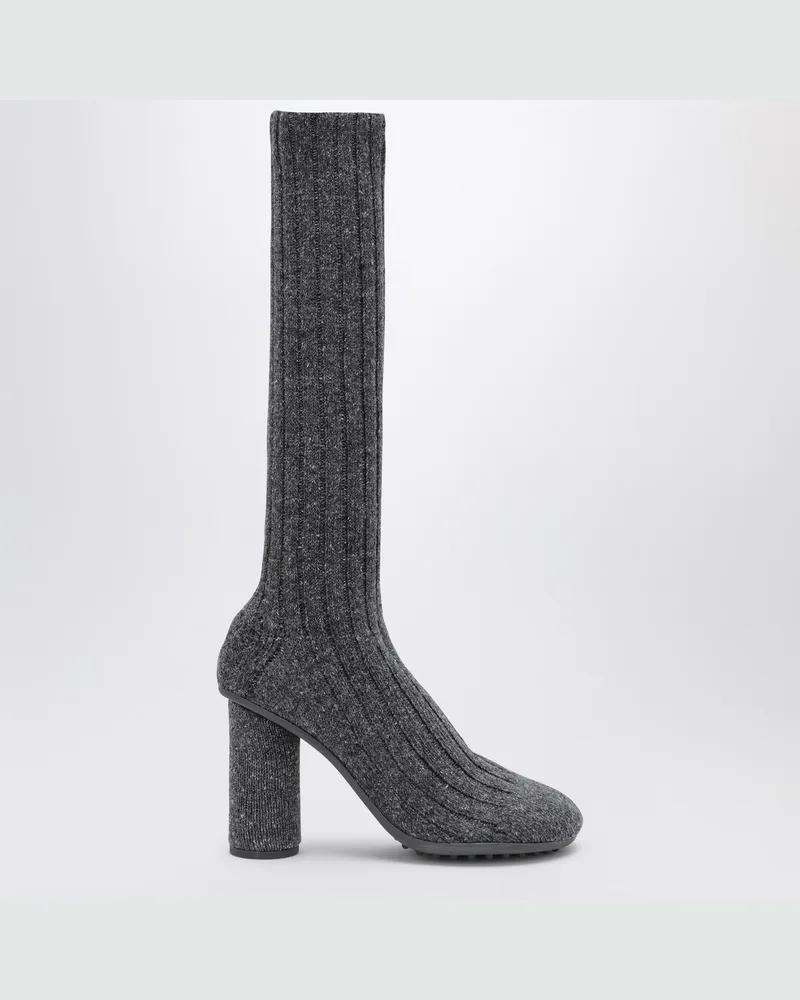 Bottega Veneta Anthrazitgrauer Stiefel Atomic in Sockenoptik aus Wollgemisch Grey