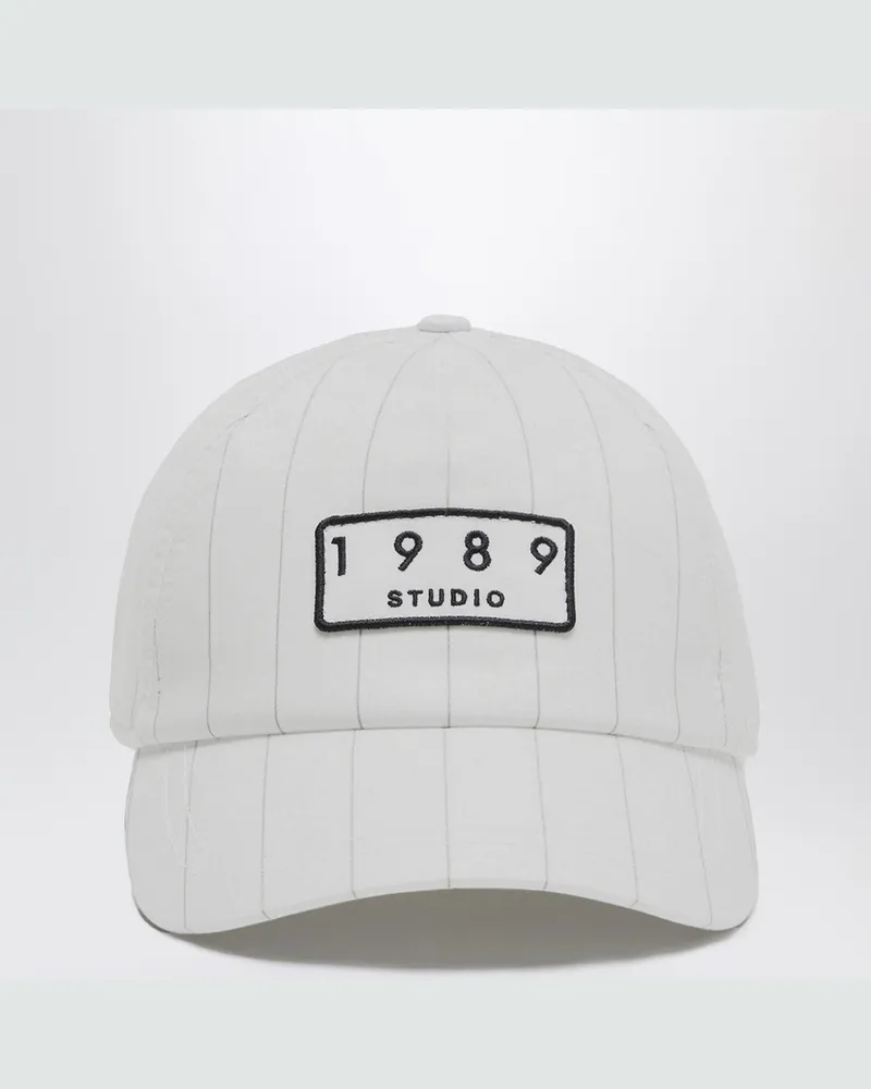 1989 STUDIO Weiß gestreifte  Baseballmütze White