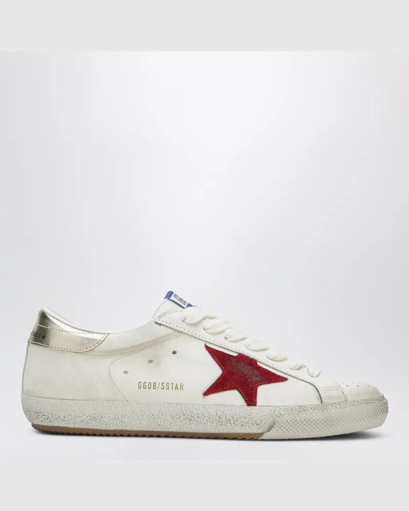 Golden Goose Super-Star Sneaker in Weiß/Rot/Platin White