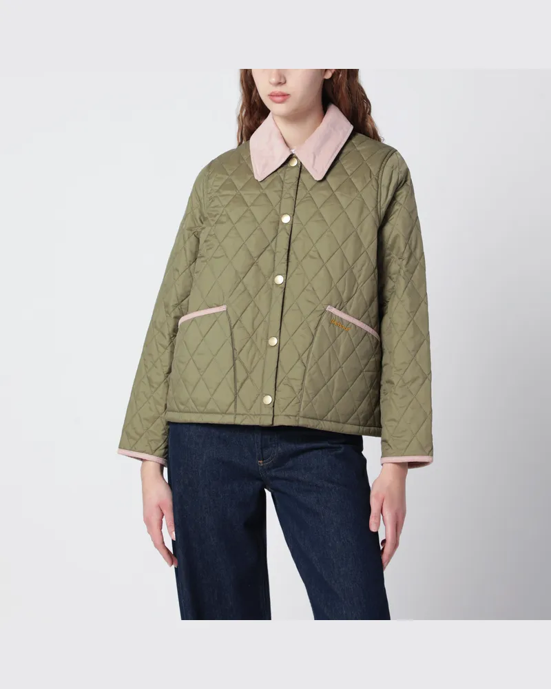 Barbour Gesteppte Liddesdale Cropped Icons Jacke in Olivgrün Green