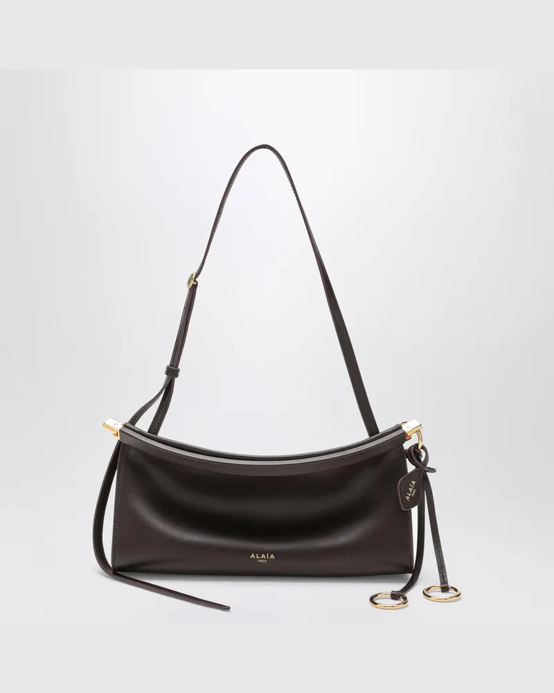 Alaïa Le Click East West kleine Tasche aus braunem Kalbsleder Brown